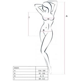 PASSION - WOMAN BS035 WHITE BODYSTOCKING ONE SIZE 2